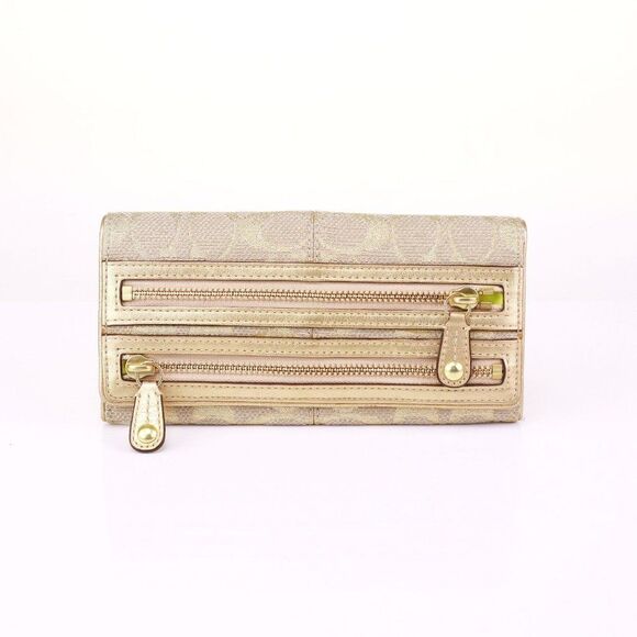 NWT Coach Multi Zip Flap Envelope Wallet Metallic Gold - Picture 2 of 7